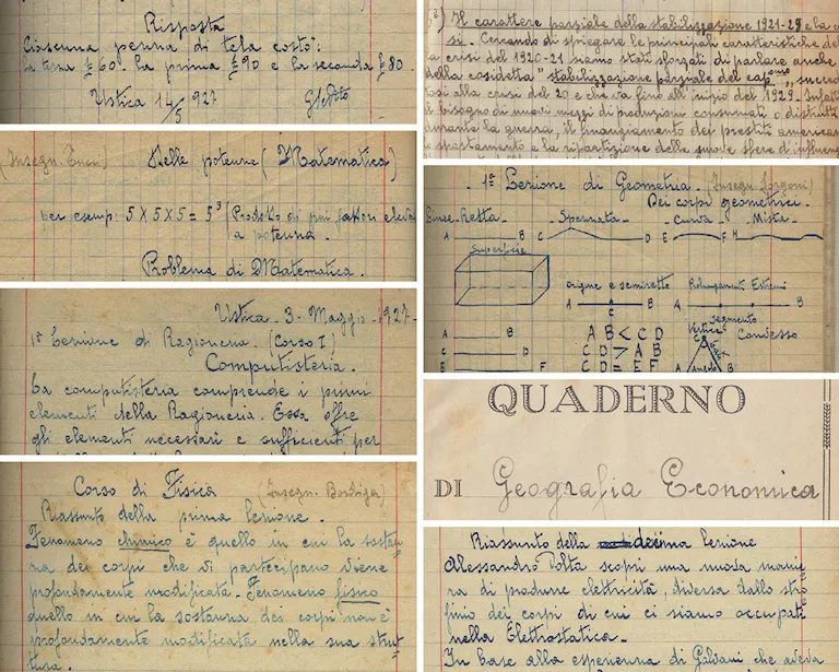 Appunti di Giuseppe De Vito sulle lezioni della scuola di cultura